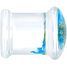 将图片加载到图库查看器，Clear Acrylic Color Pressed Flowers Double Flare Plug Set

