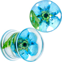 将图片加载到图库查看器，Clear Acrylic Color Pressed Flowers Double Flare Plug Set
