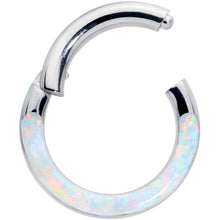 Load image into Gallery viewer, 16G 1/4 White Synthetic Opal Implant Grade Titanium Segment Ring
