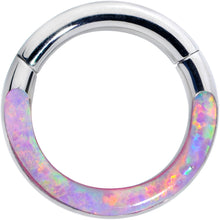 Load image into Gallery viewer, 16G 1/4 Pink Synthetic Opal Implant Grade Titanium Segment Ring
