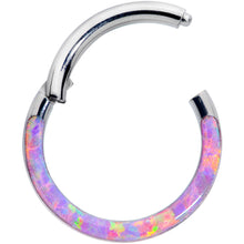 将图片加载到图库查看器，16G 5/16 Pink Synthetic Opal Implant Grade Titanium Segment Ring
