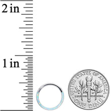 Load image into Gallery viewer, 16G 3/8 White Synthetic Opal Implant Grade Titanium Segment Ring
