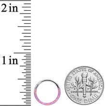 Load image into Gallery viewer, 16G 3/8 Pink Synthetic Opal Implant Grade Titanium Segment Ring
