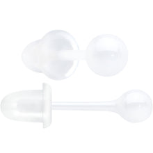 Load image into Gallery viewer, 4mm White Ceramic Ball Stud Earrings 18G
