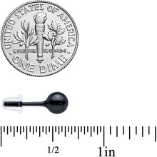 将图片加载到图库查看器，6mm Black Ceramic Ball Stud Earrings 18G
