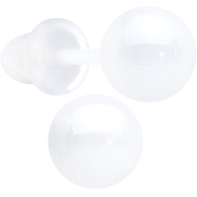 将图片加载到图库查看器，6mm White Ceramic Ball Stud Earrings 18G
