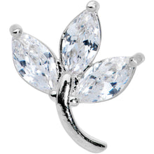 将图片加载到图库查看器，16G 1/4 Clear CZ Gem Leaves Internally Threaded Labret Tragus
