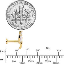 Load image into Gallery viewer, 16G 1/4 Clear CZ Gem Gold Tone Leaves Internal Thread Labret
