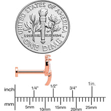 Load image into Gallery viewer, 16G 5/16 Clear CZ Gem Rose Gold Tone Leaf Internal Thread Labret
