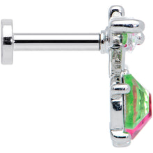 将图片加载到图库查看器，16G 1/4 Red Green CZ Gem Internal Thread Cherries Labret Tragus
