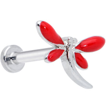 将图片加载到图库查看器，16G 5/16 Dragonfly Red Wings Internally Threaded Labret Tragus
