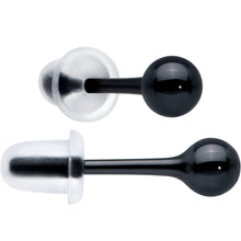 Load image into Gallery viewer, 4mm Black Ceramic Ball Stud Earrings 18G
