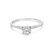 将图片加载到图库查看器，14K White Gold 1/2 Cttw Round Lab Grown Diamond 4 Prong Solitaire Engagement Ring (F-G Color, VS2-SI1 Clarity) - Size 7
