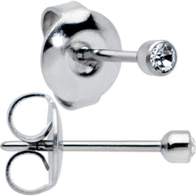将图片加载到图库查看器，2.5mm Cubic Zirconia Bezel G23 Titanium Post Stud Earrings
