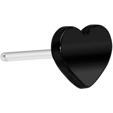Load image into Gallery viewer, Implant Grade 23 Titanium Black Heart Threadless Push In Top
