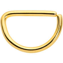 将图片加载到图库查看器，18G 5/16 Gold Tone Anodized Titanium D Shape Cartilage Ring
