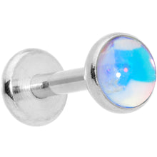 将图片加载到图库查看器，16G 1/4 Blue Faux Opal Internally Threaded Labret Monroe Tragus
