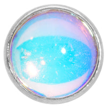将图片加载到图库查看器，16G 1/4 Blue Faux Opal Internally Threaded Labret Monroe Tragus
