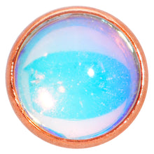 Load image into Gallery viewer, 16G 1/4 Faux Opal Rose Gold Tone Internal Thread Labret Tragus
