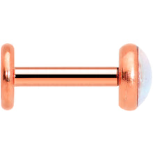Load image into Gallery viewer, 16G 1/4 Faux Opal Rose Gold Tone Internal Thread Labret Tragus

