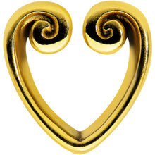 Load image into Gallery viewer, Gold Tone Curled Heart Valentines Day Tunnel Plug Set
