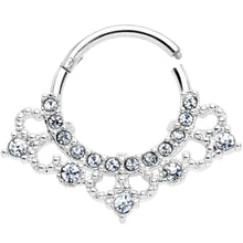 将图片加载到图库查看器，16G 3/8 Clear Gem Tiny Tiara Hinged Segment Ring
