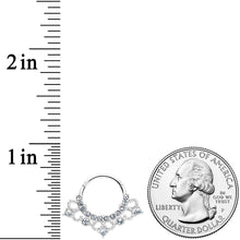 将图片加载到图库查看器，16G 3/8 Clear Gem Tiny Tiara Hinged Segment Ring
