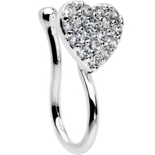 Load image into Gallery viewer, Clear CZ Gem Paved Heart Clip On Fake Nose Ring
