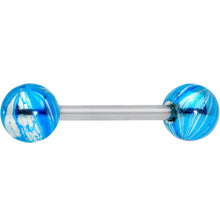 Load image into Gallery viewer, Light Blue Iridescent Finish Barbell Tongue Ring
