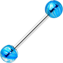 Load image into Gallery viewer, Light Blue Iridescent Finish Barbell Tongue Ring
