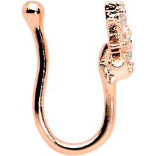 Load image into Gallery viewer, Clear Gem Rose Gold Tone Compass Star Clip On Fake Nose Ring
