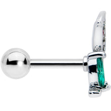 Load image into Gallery viewer, 16G 1/4 Pink Green Gem Floral Butterfly Cartilage Tragus Earring
