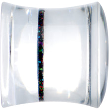 将图片加载到图库查看器，Clear Black Acrylic Rainbow Glitter Glam Saddle Plug Set
