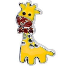 Load image into Gallery viewer, 16G 1/4 Bow Tie Yellow Red Giraffe Cartilage Tragus Earring
