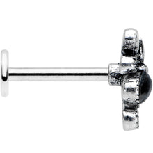 将图片加载到图库查看器，16G 5/16 Black Gem Abstract Bow Labret Monroe Tragus
