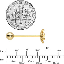 Load image into Gallery viewer, Gold Tone Whimsical Daisy Flower Barbell Tongue Ring
