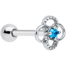 Load image into Gallery viewer, Blue Gem Celtic Knot Barbell Tongue Ring
