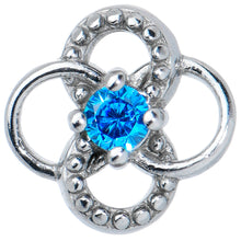 Load image into Gallery viewer, Blue Gem Celtic Knot Barbell Tongue Ring

