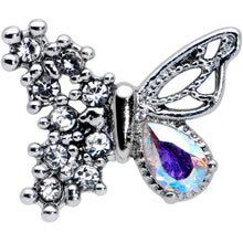 Load image into Gallery viewer, 16G 1/4 Clear Gem Glam Butterfly Cartilage Tragus Earring
