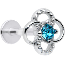Load image into Gallery viewer, 16G 5/16 Blue Gem Celtic Knot Labret Monroe Tragus
