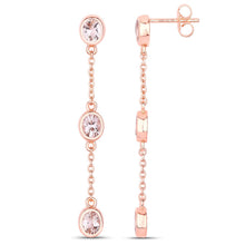 Load image into Gallery viewer, 1.62 Carat Genuine Morganite .925 Sterling Silver Earrings
