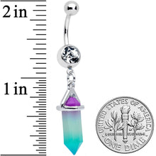 Load image into Gallery viewer, Clear Gem Blue Purple Ombre Stone Hippie Dangle Belly Ring
