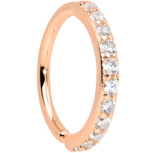 Load image into Gallery viewer, 16G 3/8 Clear CZ Gem Rose Gold Tone Forward Facing Closure Ring
