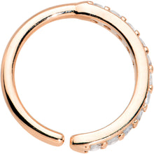 Load image into Gallery viewer, 16G 3/8 Clear CZ Gem Rose Gold Tone Forward Facing Closure Ring
