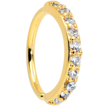 将图片加载到图库查看器，18G 5/16 Clear CZ Gem Gold Tone Forward Facing Closure Ring
