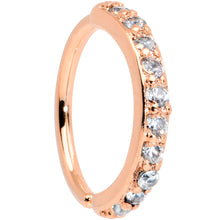 Load image into Gallery viewer, 18G 5/16 Clear CZ Gem Rose Gold Tone Forward Facing Closure Ring

