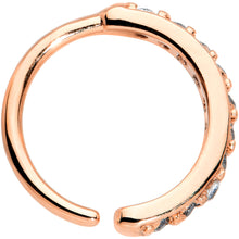 Load image into Gallery viewer, 18G 5/16 Clear CZ Gem Rose Gold Tone Forward Facing Closure Ring
