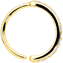 Load image into Gallery viewer, 18G 3/8 Clear CZ Gem Gold Tone Forward Facing Closure Ring
