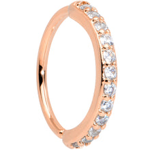 Load image into Gallery viewer, 20G 5/16 Clear CZ Gem Rose Gold Tone Forward Facing Nose Hoop
