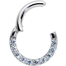 将图片加载到图库查看器，14G 5/16 Clear CZ Gem G23 Titanium Paved Hinged Segment Ring
